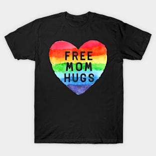 Free Mom Hugs LGBT Flag Gay Lesbian Pride Parades T-Shirt